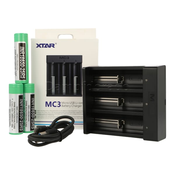 XTAR MC3 Bundle - Ladegerät + 3 Akkuzellen