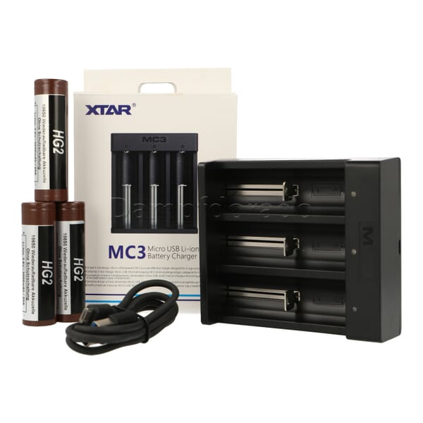 XTAR MC3 Bundle - Ladegerät + 3 Akkuzellen