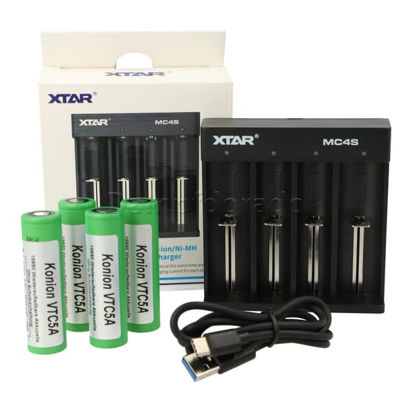 XTAR MC4S Bundle - Ladegerät + 4 Akkuzellen