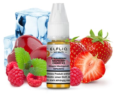 Liquid Strawberry Raspberry Cherry Ice - Elfliq Nikotinsalz