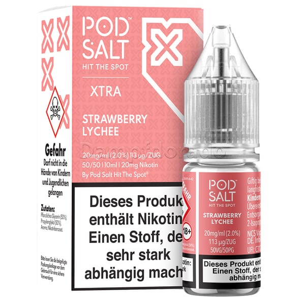 Liquid Strawberry Lychee - Pod Salt Xtra Nikotinsalz