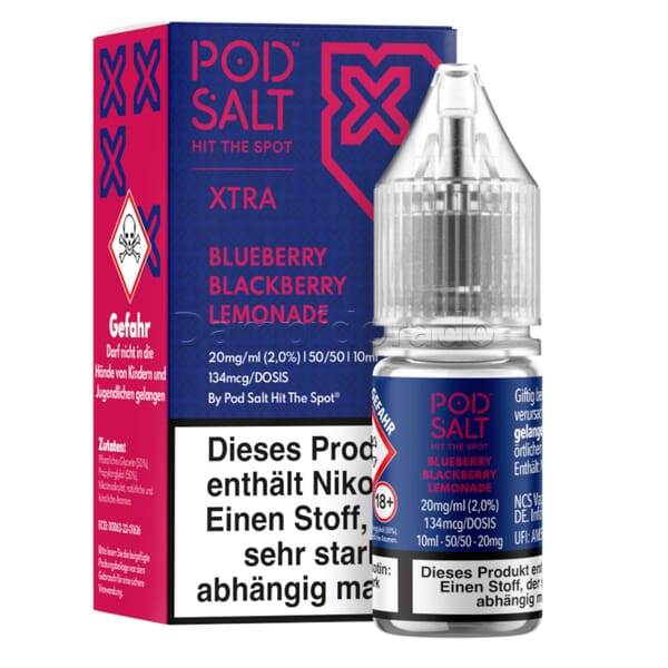 Liquid Blueberry Blackberry Lemonade - Pod Salt Xtra Nikotinsalz