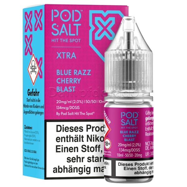 Liquid Blue Razz Cherry Blast - Pod Salt Xtra Nikotinsalz