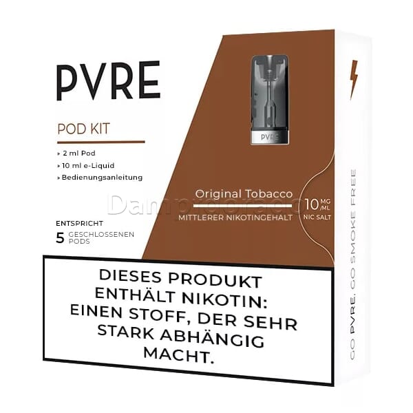 PVRE Pod mit Liquid Original Tobacco