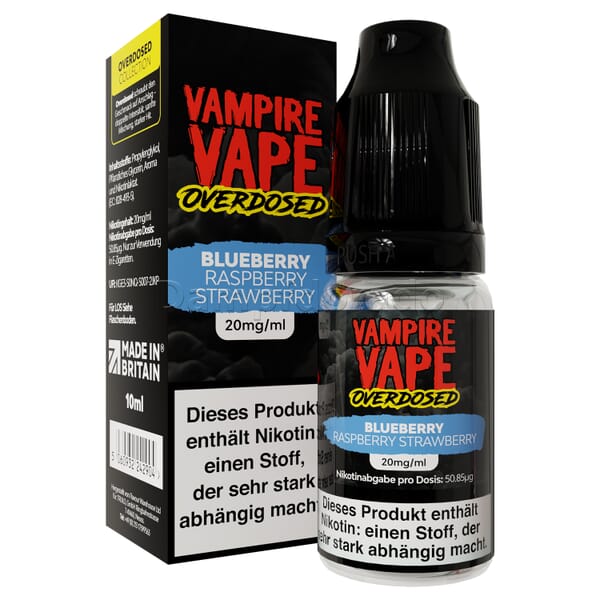 Liquid Blueberry Raspberry Strawberry | Vampire Vape Overdosed Nikotinsalz