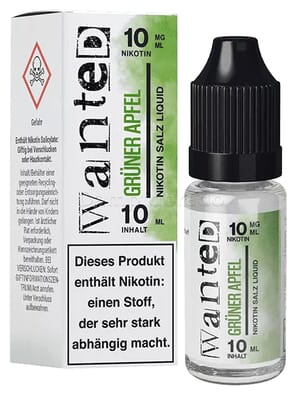 Liquid Grüner Apfel - Wanted Overdosed Nikotinsalz - Neue Version