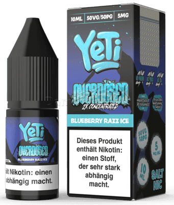 Liquid Blueberry Razz Ice - Yeti Overdosed Nikotinsalz