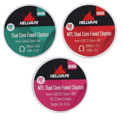 10 x Hellvape Dual Core Fused Clapton Coil